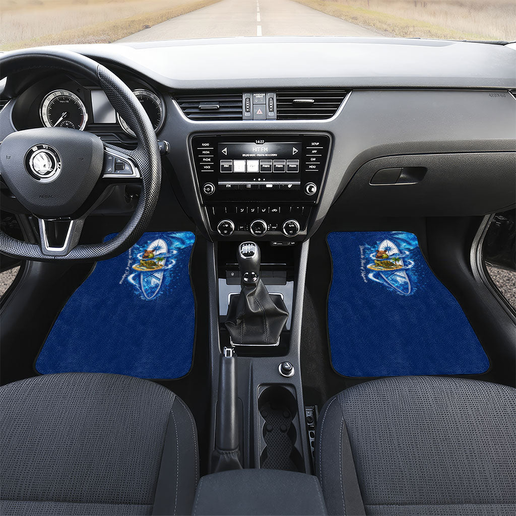 American Samoa Pago Pago Car Mats Sea Turtle And Fruit Bat - Tropical Hibiscus Flowers Polynesian