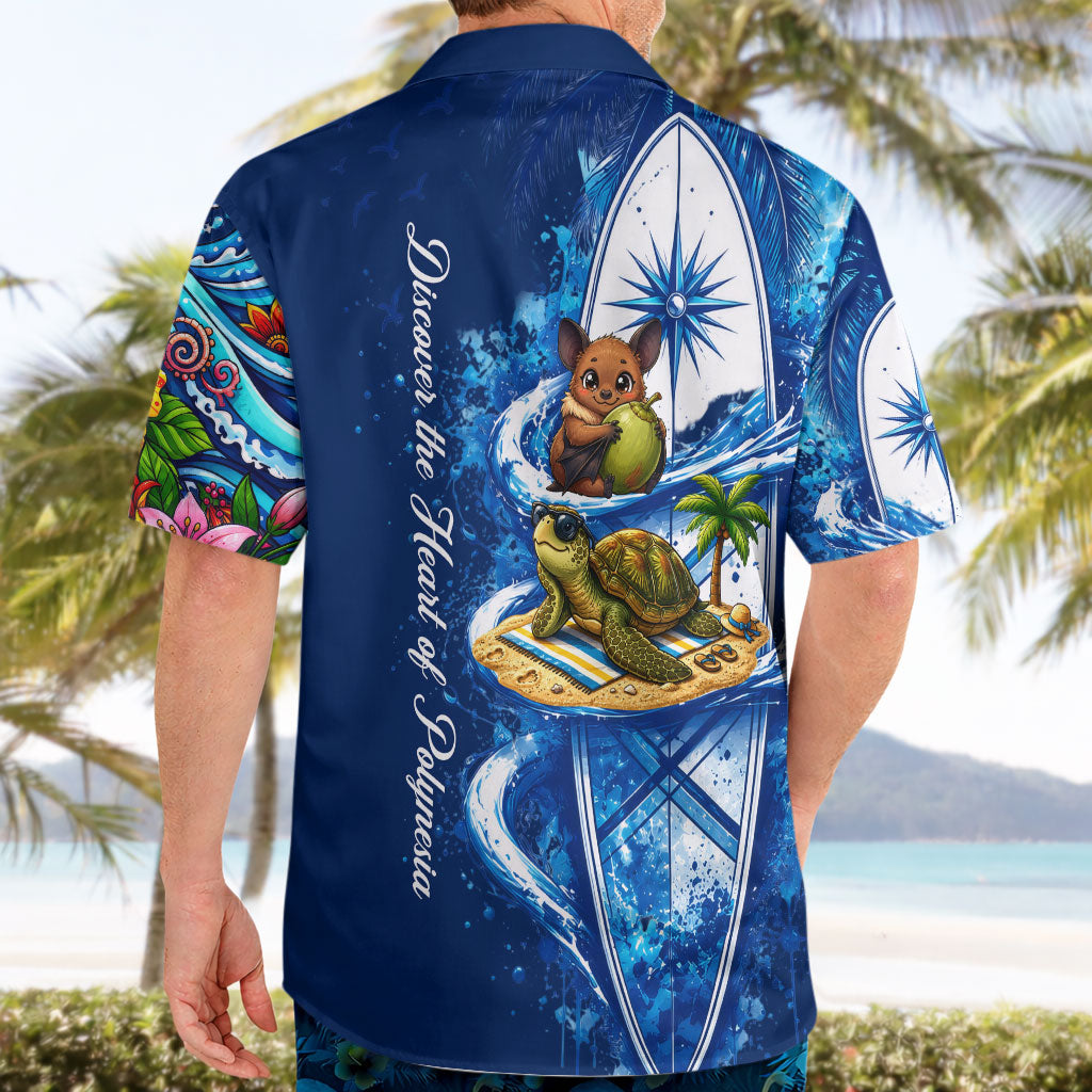 American Samoa Pago Pago Hawaiian Shirt Sea Turtle And Fruit Bat - Tropical Hibiscus Flowers Polynesian TS04 - Polynesian Pride