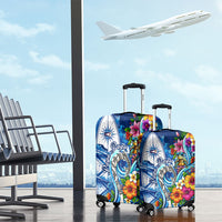 American Samoa Pago Pago Luggage Cover Sea Turtle And Fruit Bat - Tropical Hibiscus Flowers Polynesian TS04 - Polynesian Pride
