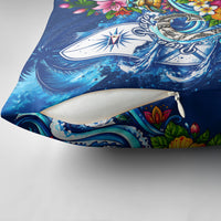 American Samoa Pago Pago Pillow Cover Sea Turtle And Fruit Bat - Tropical Hibiscus Flowers Polynesian TS04 - Polynesian Pride