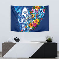 American Samoa Pago Pago Tapestry Sea Turtle And Fruit Bat - Tropical Hibiscus Flowers Polynesian