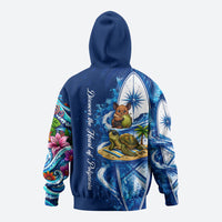 American Samoa Pago Pago Zip Hoodie Sea Turtle And Fruit Bat - Tropical Hibiscus Flowers Polynesian TS04 - Polynesian Pride