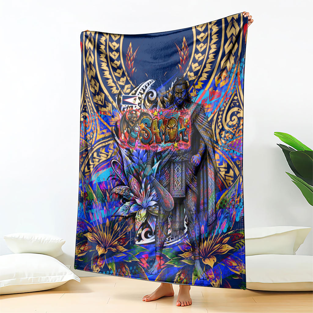 American Samoa Warrior Blanket Polynesian Fruit Bat Talofa Urban Graffiti Street Art
