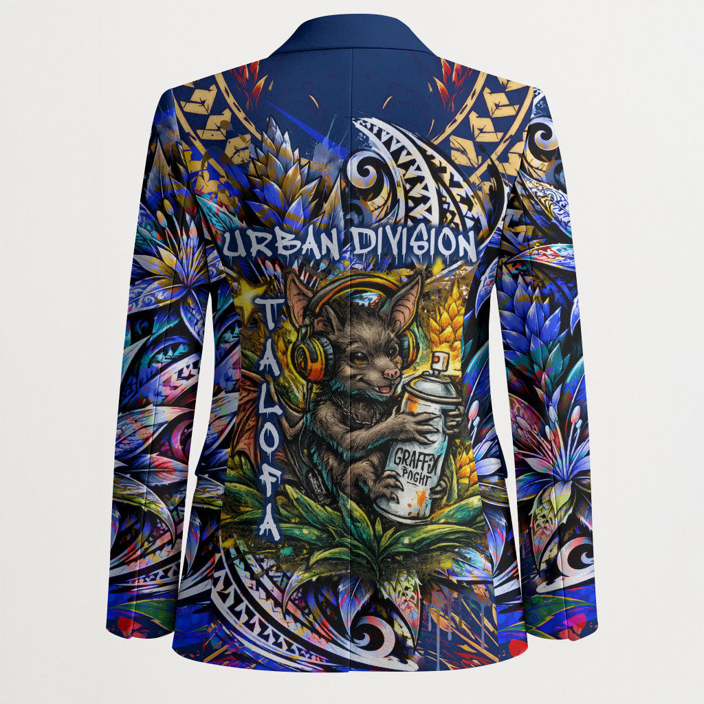 American Samoa Warrior Blazer Polynesian Fruit Bat Talofa Urban Graffiti Street Art