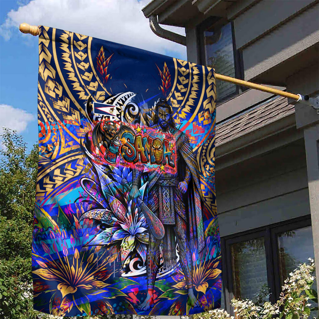 American Samoa Warrior Garden Flag Polynesian Fruit Bat Talofa Urban Graffiti Street Art