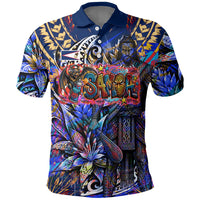 American Samoa Warrior Polo Shirt Polynesian Fruit Bat Talofa Urban Graffiti Street Art