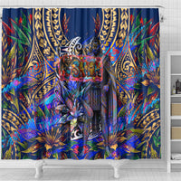American Samoa Warrior Shower Curtain Polynesian Fruit Bat Talofa Urban Graffiti Street Art
