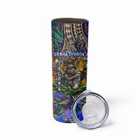American Samoa Warrior Skinny Tumbler Polynesian Fruit Bat Talofa Urban Graffiti Street Art TS04 - Polynesian Pride