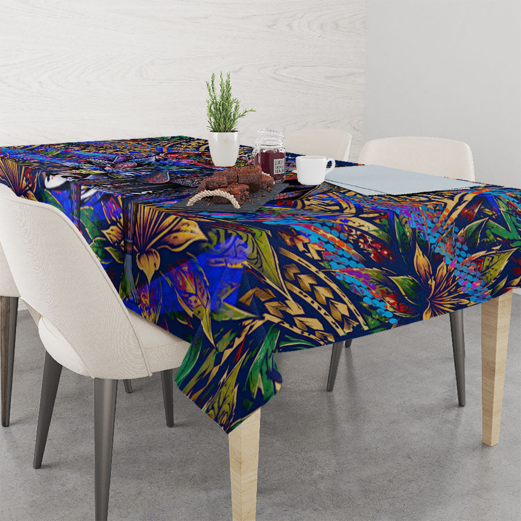 American Samoa Warrior Tablecloth Polynesian Fruit Bat Talofa Urban Graffiti Street Art