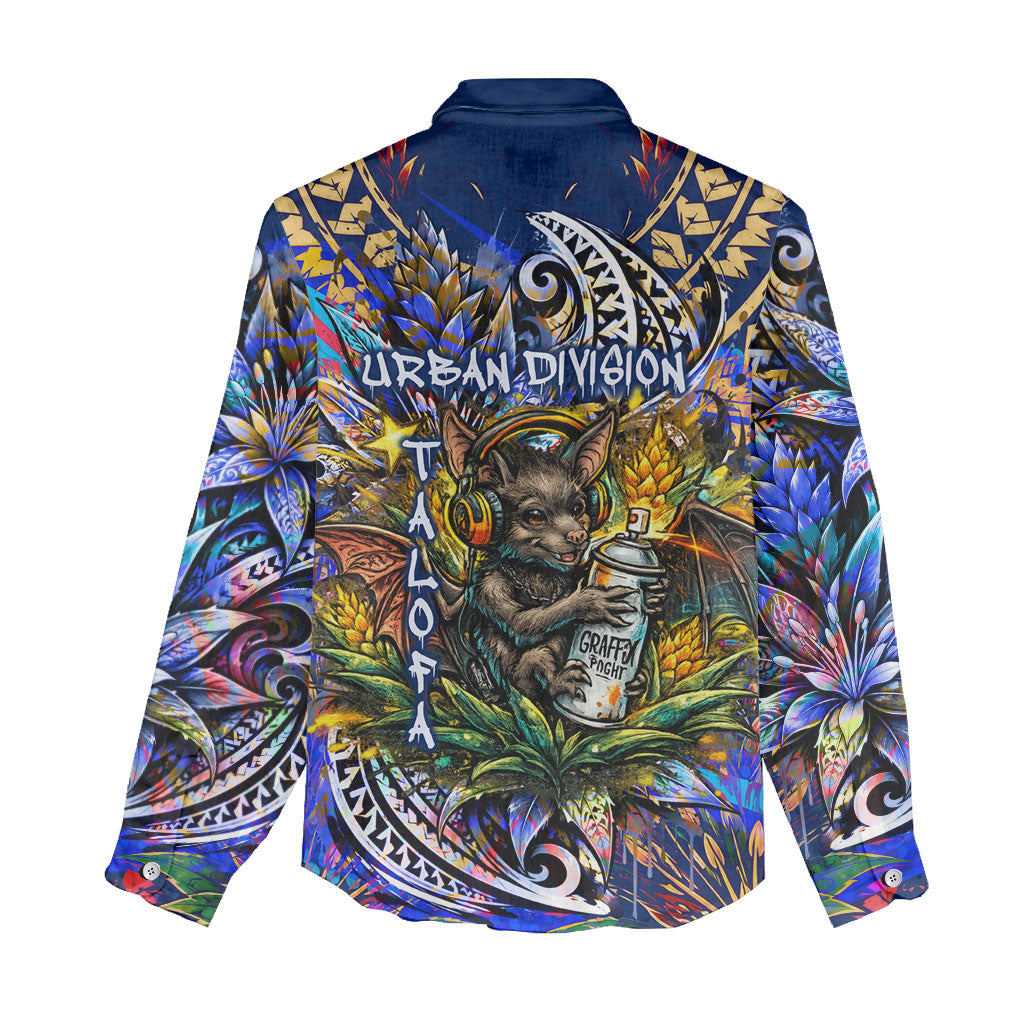 American Samoa Warrior Women Casual Shirt Polynesian Fruit Bat Talofa Urban Graffiti Street Art TS04 - Polynesian Pride