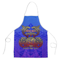Personalized Polynesian 60th Birthday Apron Polynesian Tribal Art Vintage Ocean Pattern TS04 Blue Yellow - Polynesian Pride