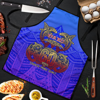 Personalized Polynesian 60th Birthday Apron Polynesian Tribal Art Vintage Ocean Pattern TS04 Blue Yellow - Polynesian Pride