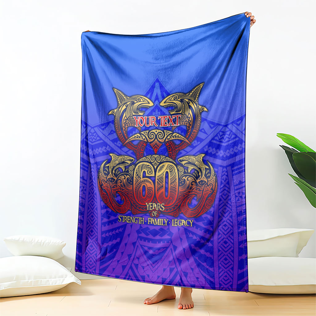Personalized Polynesian 60th Birthday Blanket Polynesian Tribal Art Vintage Ocean Pattern TS04 - Polynesian Pride