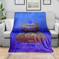 Personalized Polynesian 60th Birthday Blanket Polynesian Tribal Art Vintage Ocean Pattern TS04 - Polynesian Pride