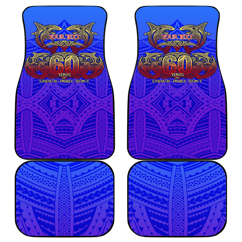 Personalized Polynesian 60th Birthday Car Mats Polynesian Tribal Art Vintage Ocean Pattern TS04 - Polynesian Pride