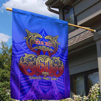 Personalized Polynesian 60th Birthday Garden Flag Polynesian Tribal Art Vintage Ocean Pattern TS04 - Polynesian Pride