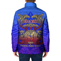 Personalized Polynesian 60th Birthday Padded Jacket Polynesian Tribal Art Vintage Ocean Pattern TS04 - Polynesian Pride