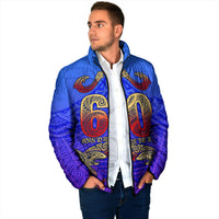Personalized Polynesian 60th Birthday Padded Jacket Polynesian Tribal Art Vintage Ocean Pattern TS04 - Polynesian Pride