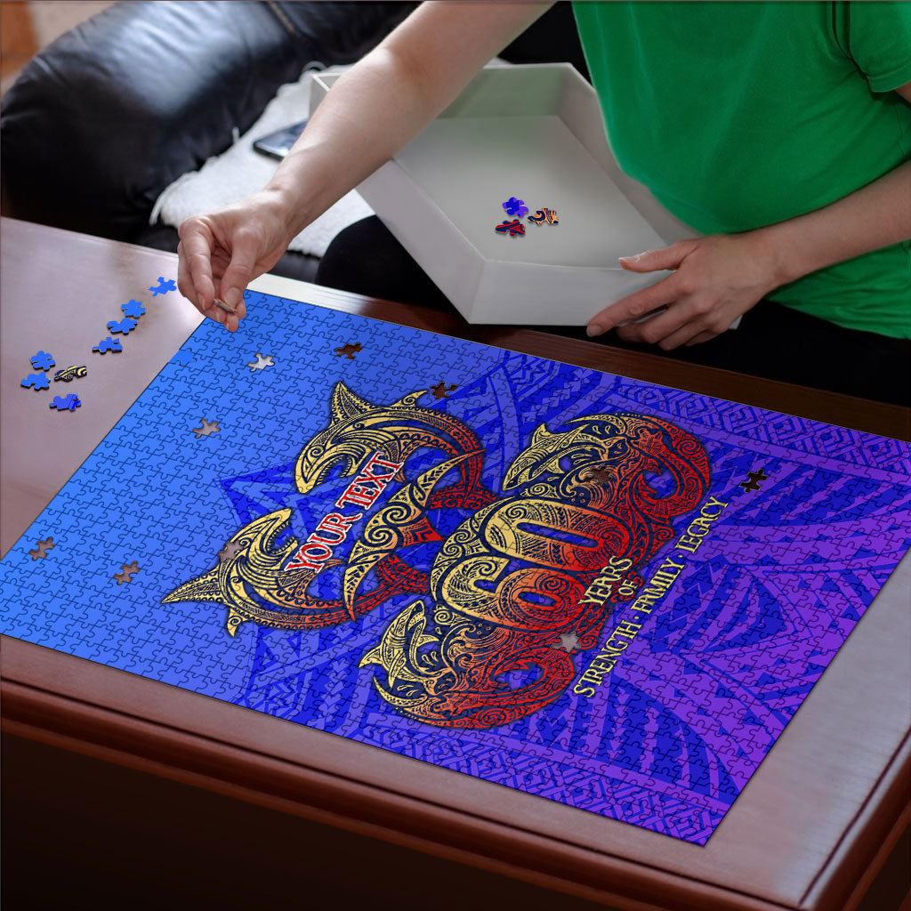 Personalized Polynesian 60th Birthday Puzzle Polynesian Tribal Art Vintage Ocean Pattern TS04 - Polynesian Pride