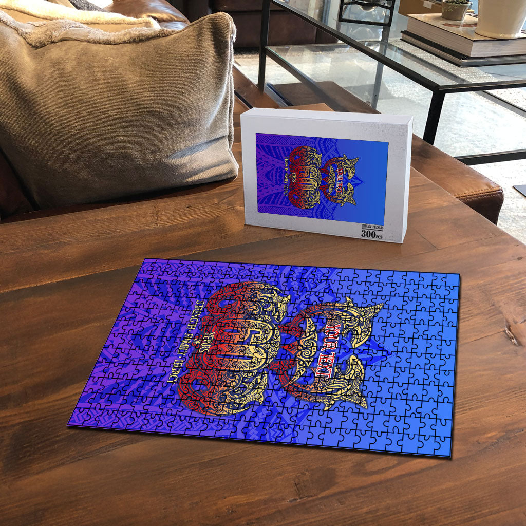 Personalized Polynesian 60th Birthday Puzzle Polynesian Tribal Art Vintage Ocean Pattern TS04 - Polynesian Pride