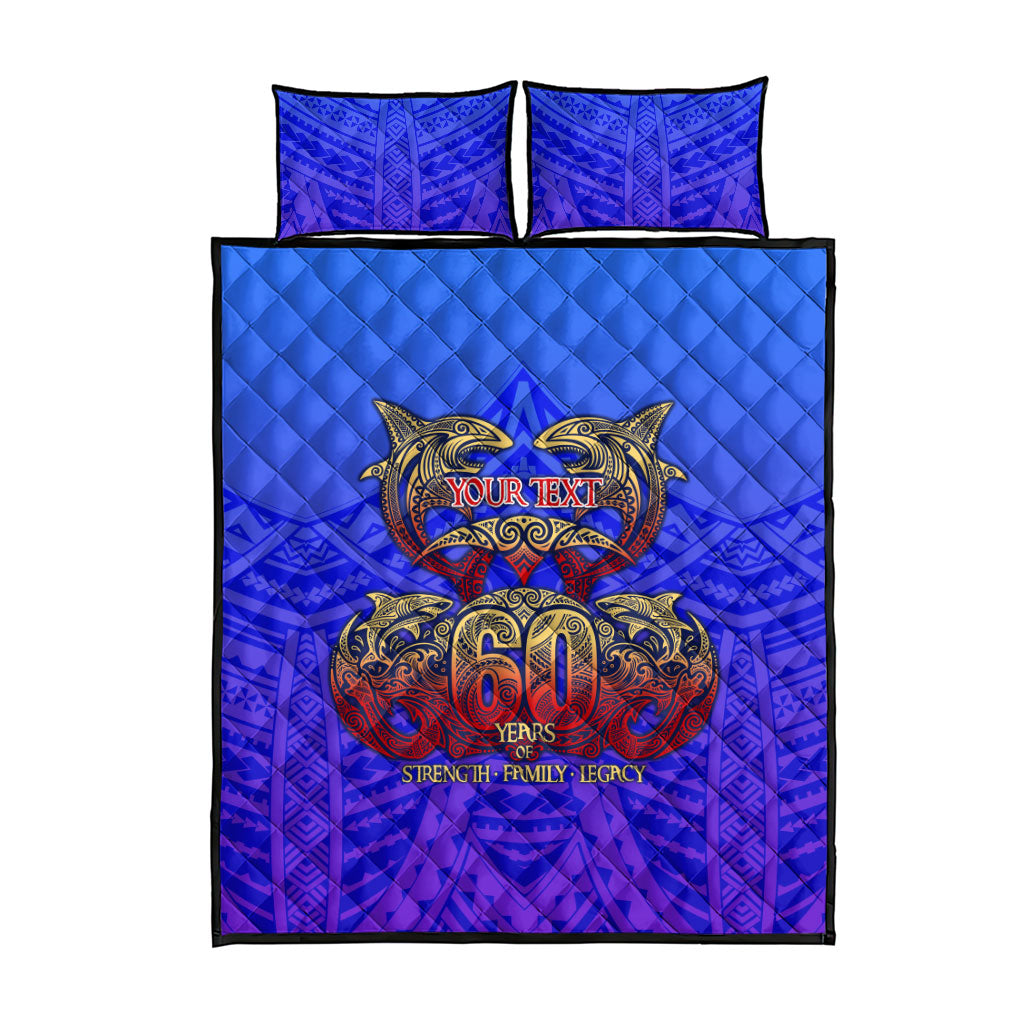 Personalized Polynesian 60th Birthday Quilt Bed Set Polynesian Tribal Art Vintage Ocean Pattern TS04 - Polynesian Pride