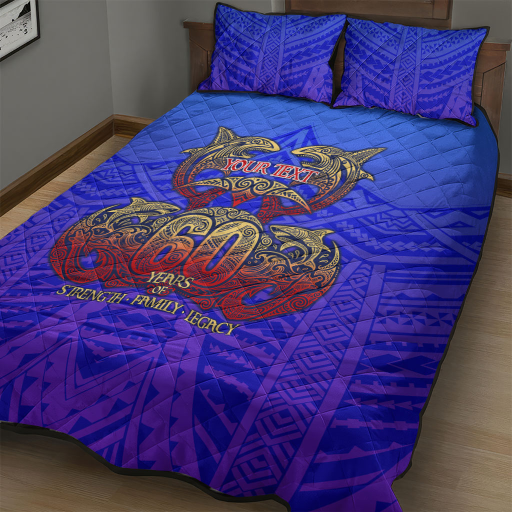 Personalized Polynesian 60th Birthday Quilt Bed Set Polynesian Tribal Art Vintage Ocean Pattern TS04 - Polynesian Pride