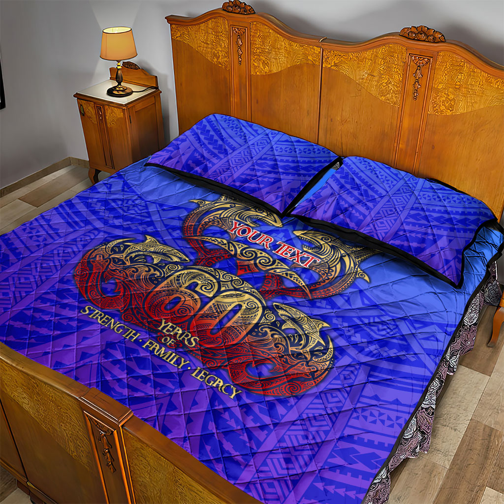Personalized Polynesian 60th Birthday Quilt Bed Set Polynesian Tribal Art Vintage Ocean Pattern TS04 - Polynesian Pride