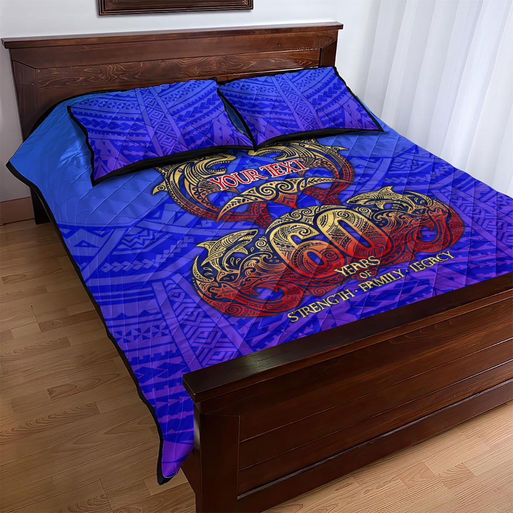 Personalized Polynesian 60th Birthday Quilt Bed Set Polynesian Tribal Art Vintage Ocean Pattern TS04 - Polynesian Pride