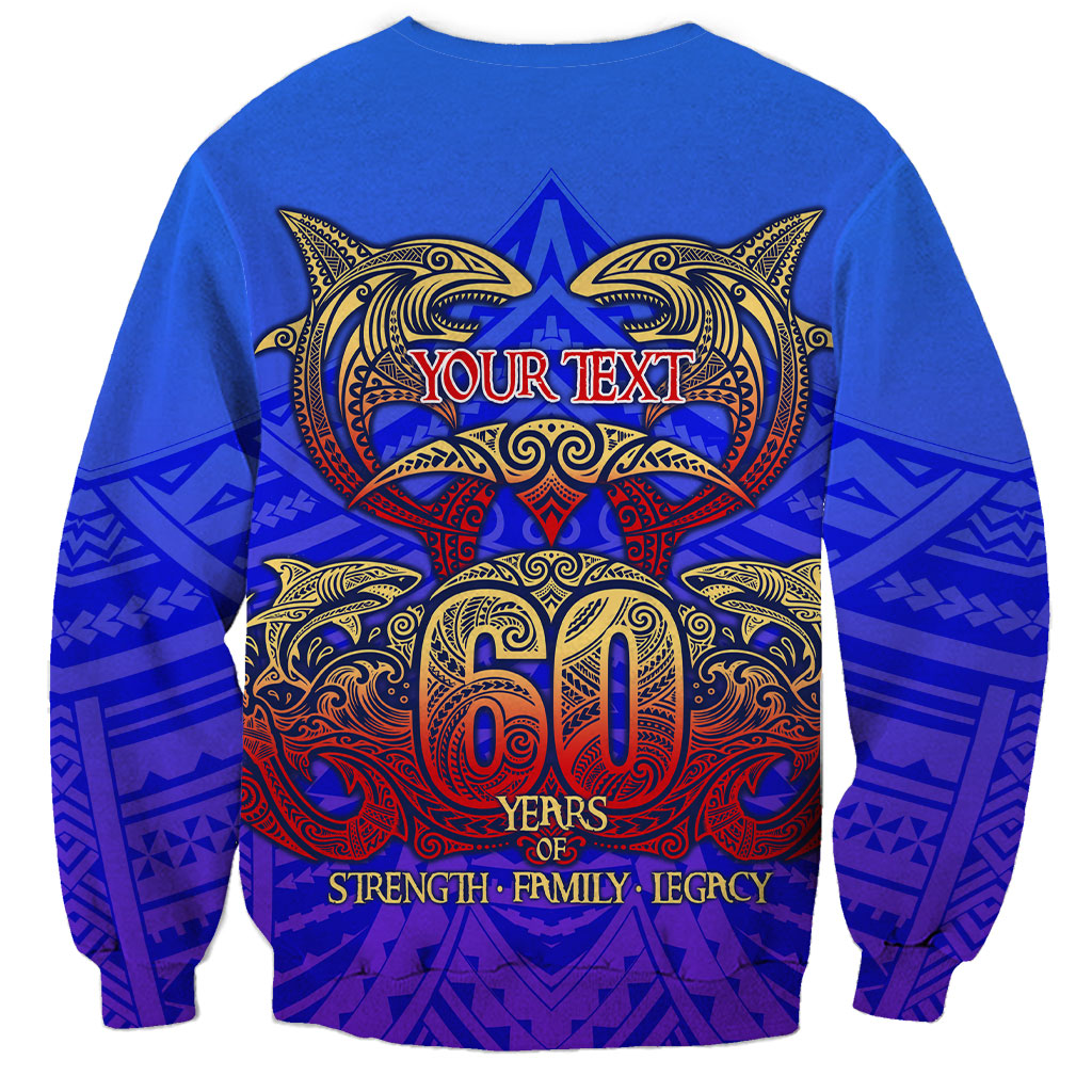 Personalized Polynesian 60th Birthday Sweatshirt Polynesian Tribal Art Vintage Ocean Pattern TS04 - Polynesian Pride