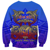Personalized Polynesian 60th Birthday Sweatshirt Polynesian Tribal Art Vintage Ocean Pattern TS04 - Polynesian Pride