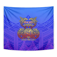 Personalized Polynesian 60th Birthday Tapestry Polynesian Tribal Art Vintage Ocean Pattern TS04 - Polynesian Pride