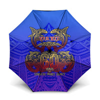 Personalized Polynesian 60th Birthday Umbrella Polynesian Tribal Art Vintage Ocean Pattern TS04 One Size Folded 11.42 inch Opened Diameter 37.4 inch Blue Yellow - Polynesian Pride