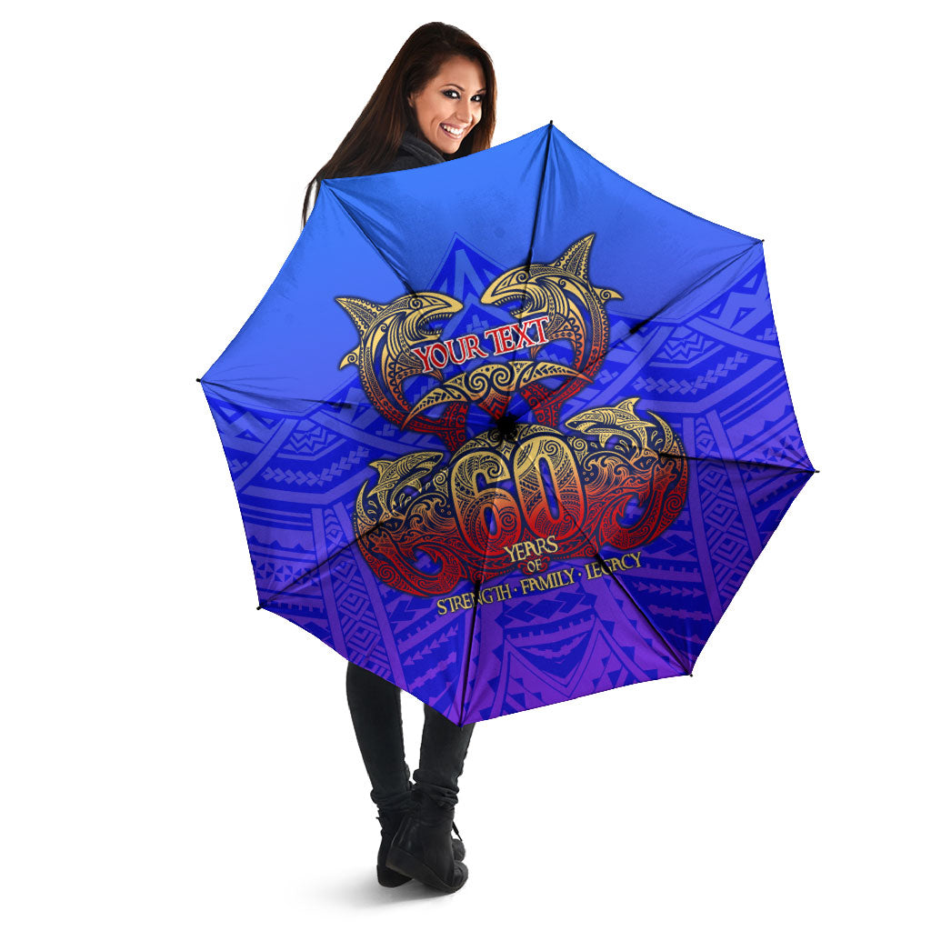 Personalized Polynesian 60th Birthday Umbrella Polynesian Tribal Art Vintage Ocean Pattern TS04 - Polynesian Pride