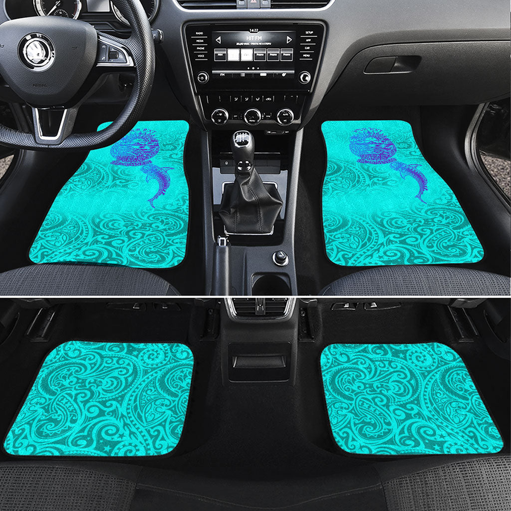 Personalized Polynesian 60th Birthday Island Life Since 1966 Car Mats Vibrant Tribal Tattoo Ocean Sunset Pattern TS04 Set 4pcs Blue Purple - Polynesian Pride