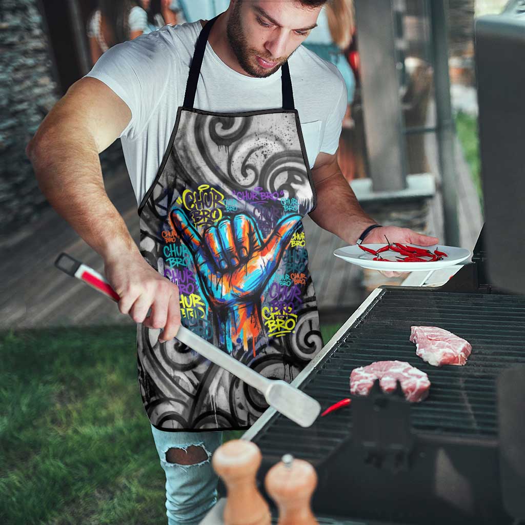 Chur Bro Shaka Sign Apron New Zealand Koru Colorful Graffiti Splash TS04 - Polynesian Pride