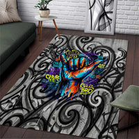 Chur Bro Shaka Sign Area Rug New Zealand Koru Colorful Graffiti Splash TS04 Multicolor - Polynesian Pride