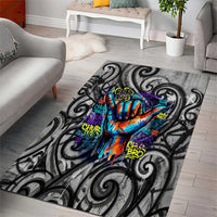 Chur Bro Shaka Sign Area Rug New Zealand Koru Colorful Graffiti Splash TS04 - Polynesian Pride