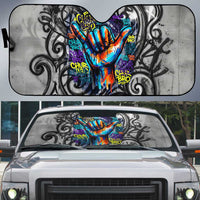 Chur Bro Shaka Sign Auto Sun Shade New Zealand Koru Colorful Graffiti Splash TS04 Multicolor - Polynesian Pride