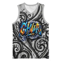Chur Bro Shaka Sign Basketball Jersey New Zealand Koru Colorful Graffiti Splash TS04 Unisex Multicolor - Polynesian Pride