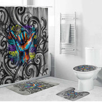 Chur Bro Shaka Sign Bathroom Set New Zealand Koru Colorful Graffiti Splash TS04 Bathroom Set (4 pcs) Multicolor - Polynesian Pride
