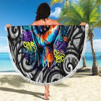 Chur Bro Shaka Sign Beach Blanket New Zealand Koru Colorful Graffiti Splash TS04 - Polynesian Pride