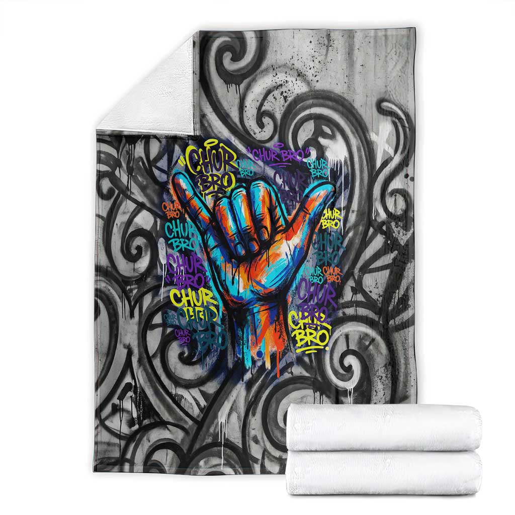 Chur Bro Shaka Sign Blanket New Zealand Koru Colorful Graffiti Splash TS04 - Polynesian Pride
