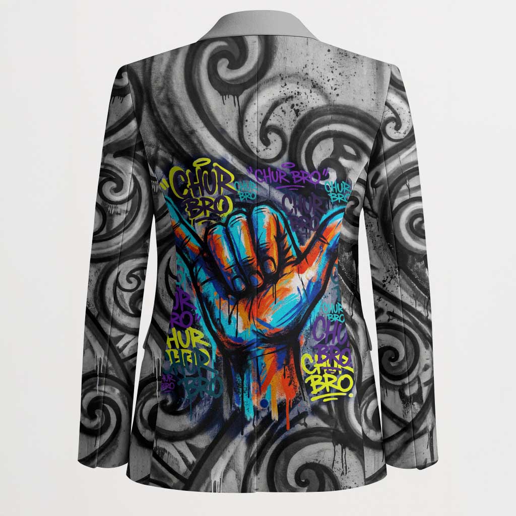 Chur Bro Shaka Sign Blazer New Zealand Koru Colorful Graffiti Splash TS04 - Polynesian Pride