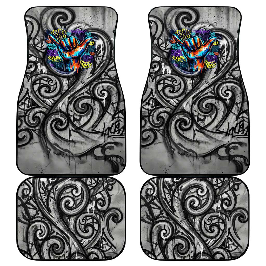 Chur Bro Shaka Sign Car Mats New Zealand Koru Colorful Graffiti Splash TS04 - Polynesian Pride