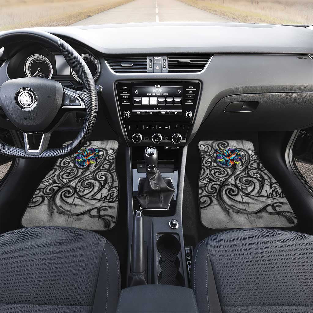 Chur Bro Shaka Sign Car Mats New Zealand Koru Colorful Graffiti Splash TS04 Set 2pcs - Front Multicolor - Polynesian Pride