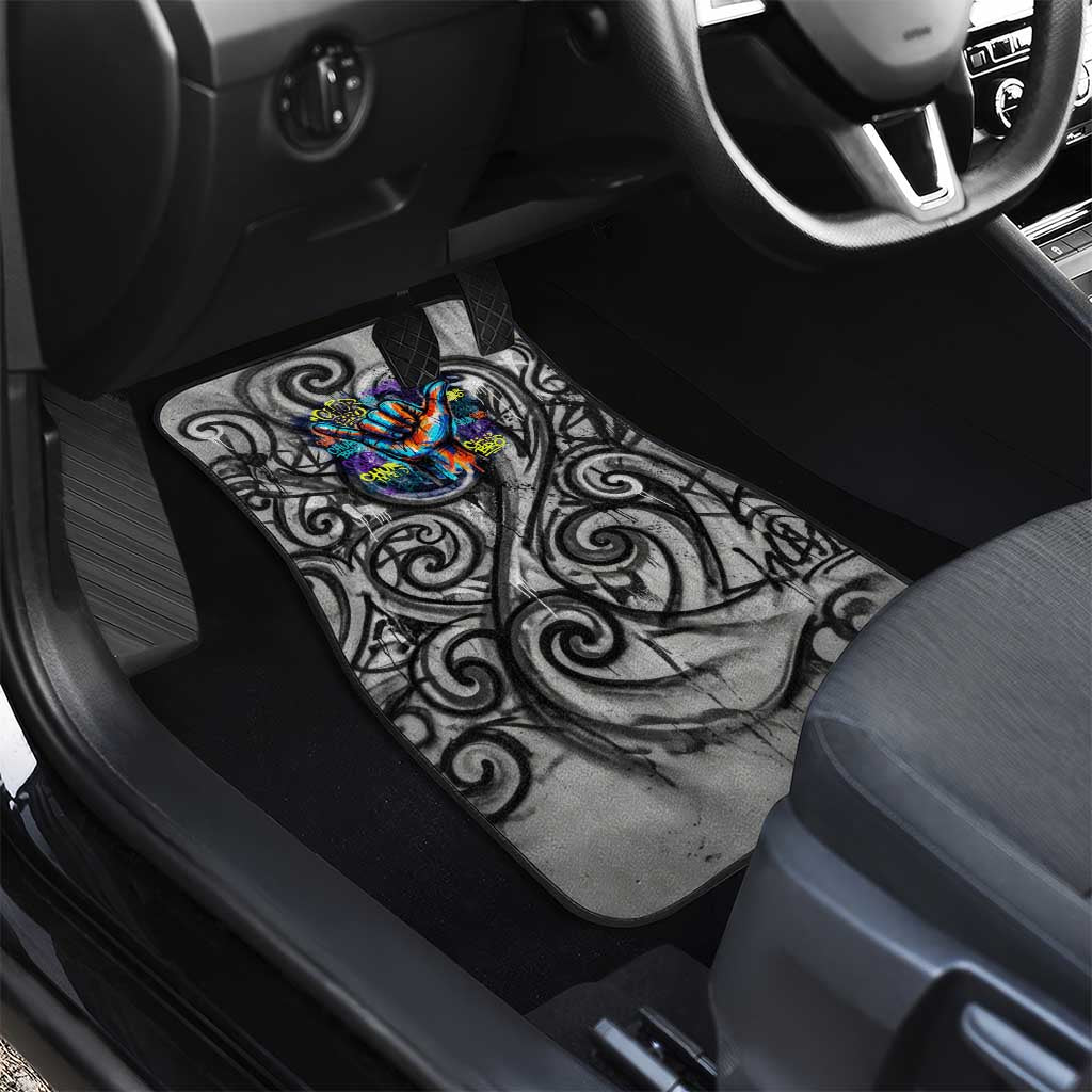 Chur Bro Shaka Sign Car Mats New Zealand Koru Colorful Graffiti Splash TS04 - Polynesian Pride
