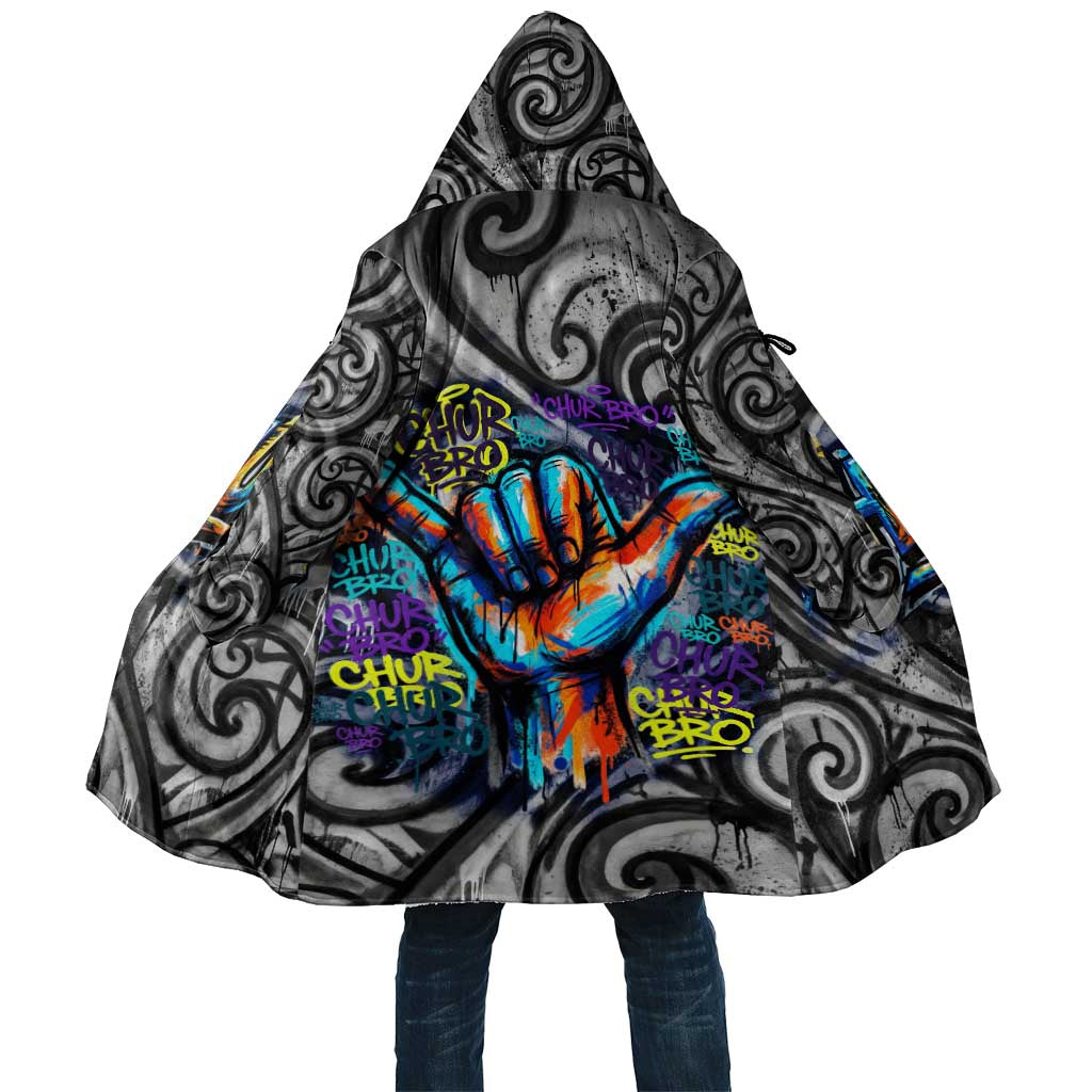 Chur Bro Shaka Sign Cloak New Zealand Koru Colorful Graffiti Splash TS04 Unisex Multicolor - Polynesian Pride