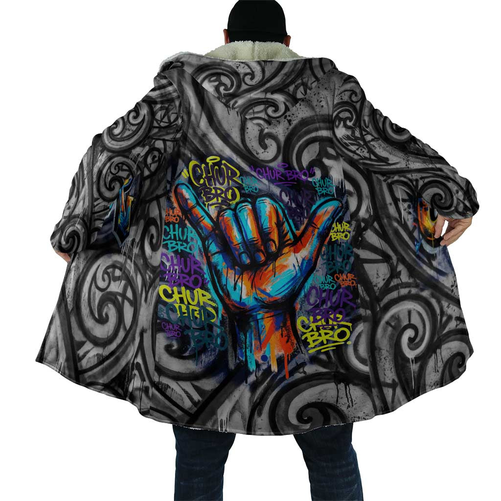 Chur Bro Shaka Sign Cloak New Zealand Koru Colorful Graffiti Splash TS04 - Polynesian Pride