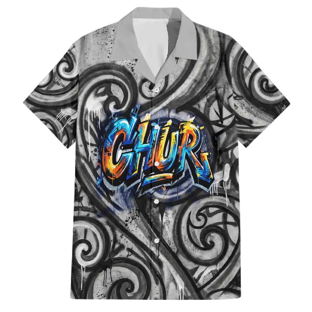 Chur Bro Shaka Sign Family Matching Mermaid Dress and Hawaiian Shirt New Zealand Koru Colorful Graffiti Splash