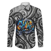 Chur Bro Shaka Sign Family Matching Off Shoulder Short Dress and Hawaiian Shirt New Zealand Koru Colorful Graffiti Splash